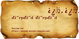 Árpád Árpád névjegykártya